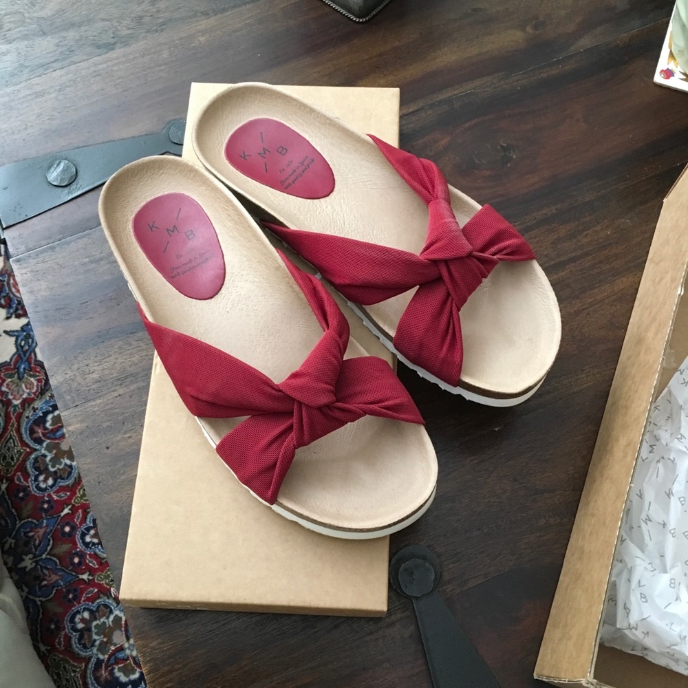 Anthropologie KMB Red Knot Slides - Size 38